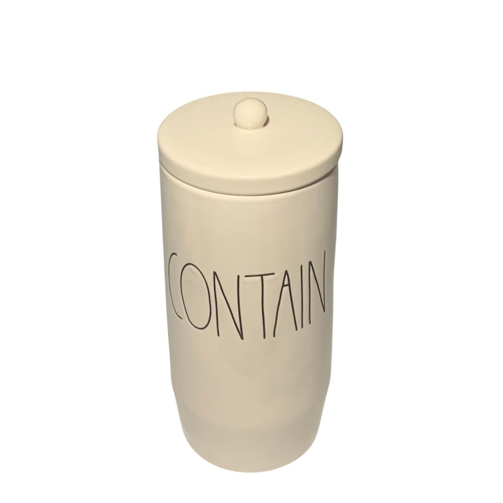 Rae Dunn CONTAIN Canister w/Lid Artisan Collection Magenta Tall Rustic Farmhouse